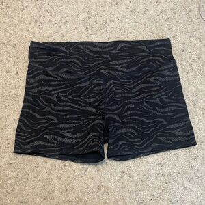 Fabletics zebra striped spandex shorts